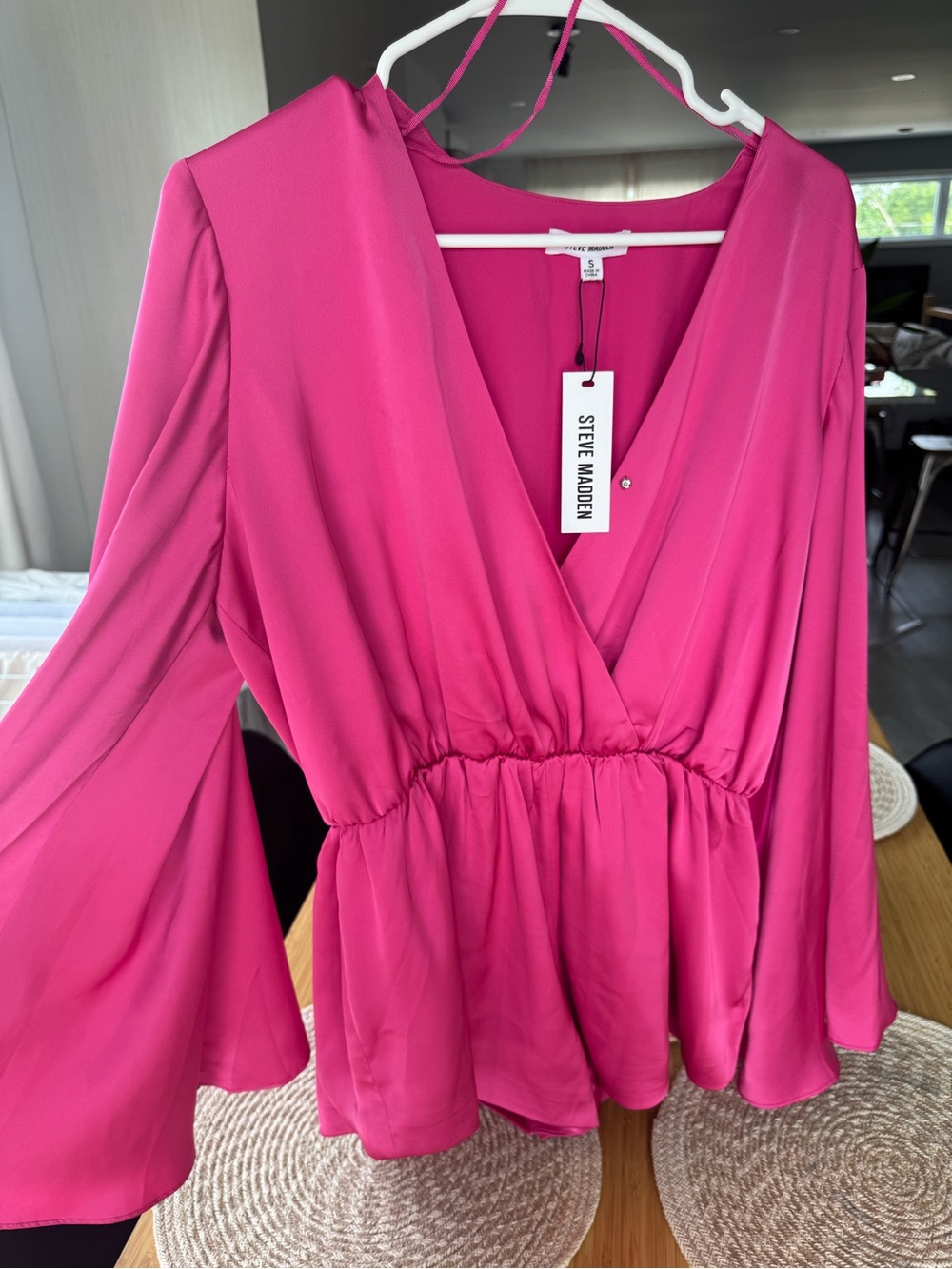 Steve Madden Hot Pink Wrap ROMPER NWT